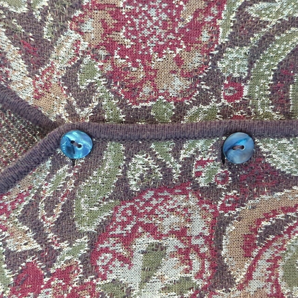 Peruvian Connection Brown Floral Cotton Cardigan - Picture 5 of 6